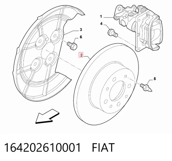 Tarcza hamulcowa tylna 164202610001 Fiat/Alfa/Lancia
