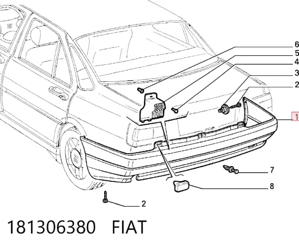 Zderzak tylny 181306380 Fiat/Alfa/Lancia