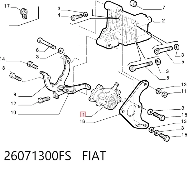 Pompa wspomagania hydraulicznego kierownicy 26071300FS Fiat/Alfa/Lancia