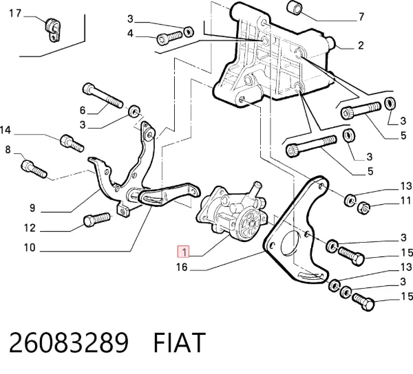 Pompa wspomagania hydraulicznego kierownicy 26083289 Fiat/Alfa/Lancia