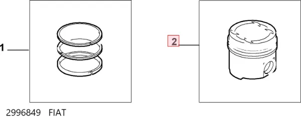 Tłok, komplet do jednego cylindru, STD 2996849 Fiat/Alfa/Lancia