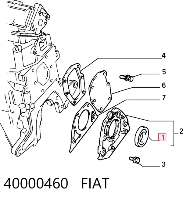 Uszczelniacz wału korbowego silnika tylny 40000460 Fiat/Alfa/Lancia