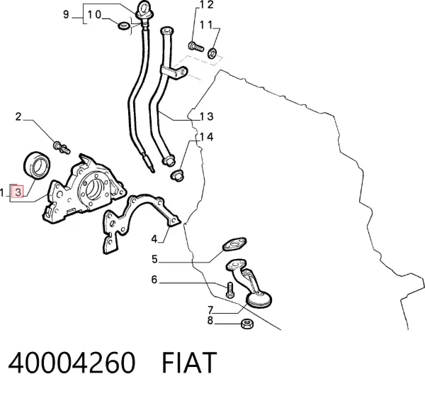 Uszczelniacz wału korbowego przedni 40004260 Fiat/Alfa/Lancia