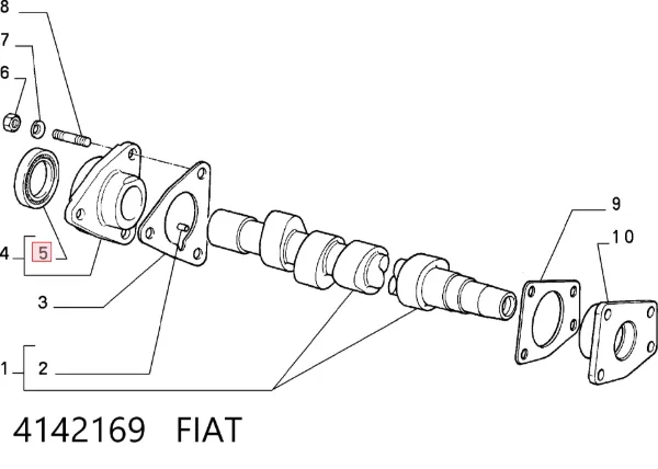 Uszczelniacz wałka rozrządu silnika 4142169 Fiat/Alfa/Lancia