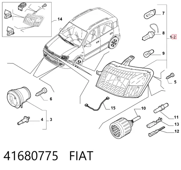 Reflektor lewy 41680775 Fiat/Alfa/Lancia
