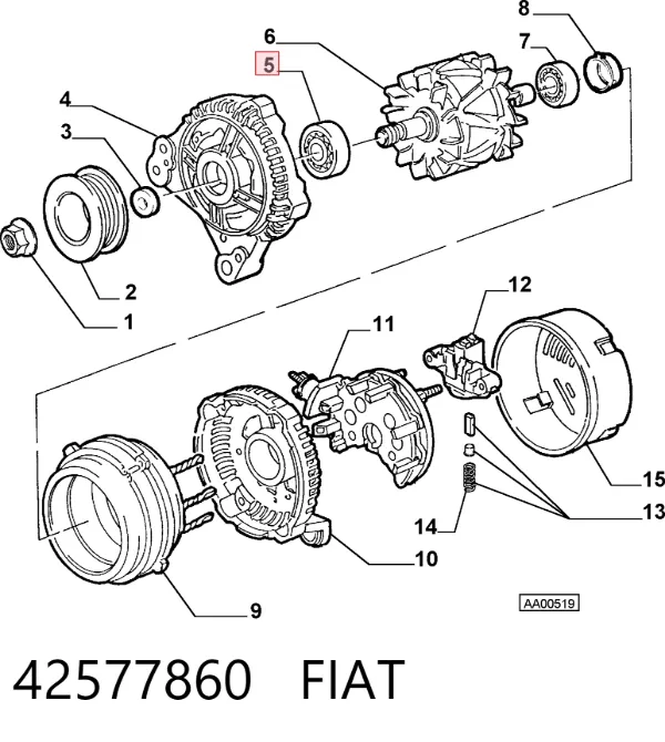 Łożysko alternatora 42577860 Fiat/Alfa/Lancia