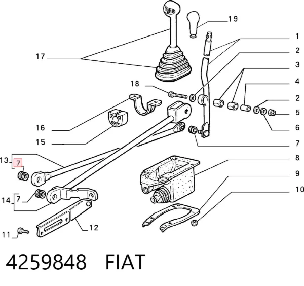 Tuleja mechanizmu zmiany biegów 4259848 Fiat/Alfa/Lancia