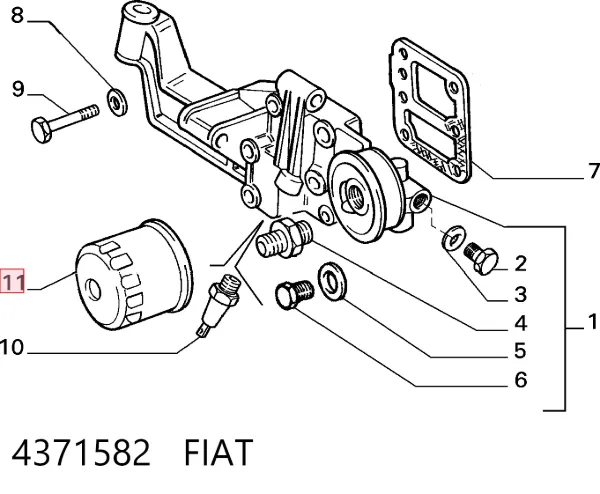Filtr oleju 4371582 Fiat/Alfa/Lancia
