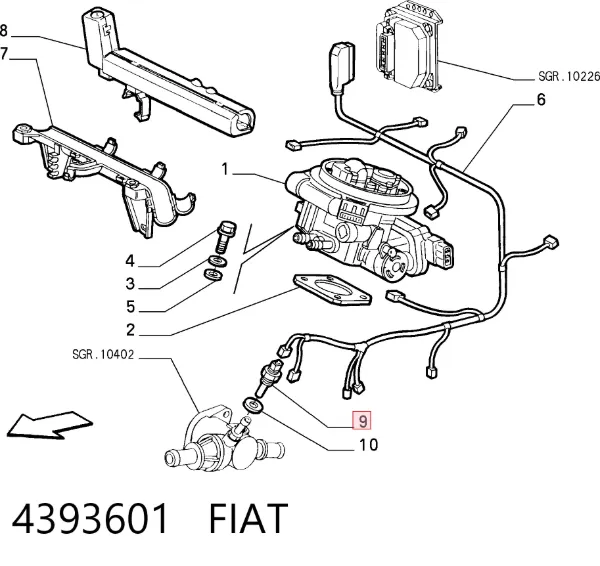 Czujnik temperatury płynu chłodzącego 4393601 Fiat/Alfa/Lancia