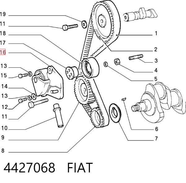 Rolka napinacza paska rozrządu 4427068 Fiat/Alfa/Lancia