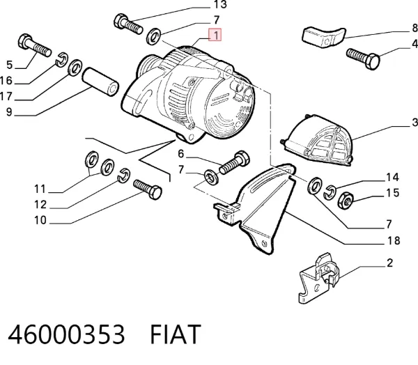 Alternator 46000353 Fiat/Alfa/Lancia