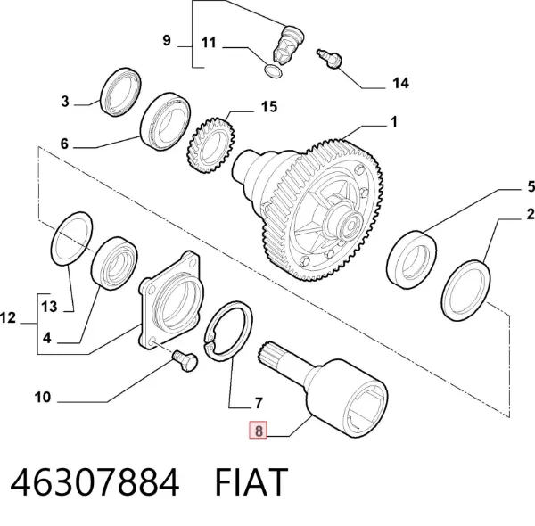 Przegub homokinetyczny przedni wewnętrzny 46307884 Fiat/Alfa/Lancia