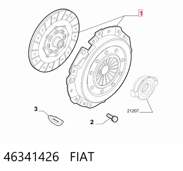 Zestaw sprzęgła (3 części) 46341426 Fiat/Alfa/Lancia