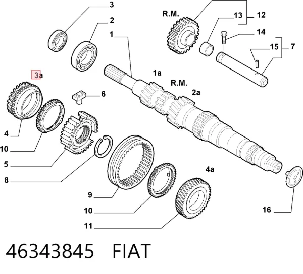 Uszczelniacz automatycznej/mechanicznej slrzyni biegów (wału wejściowego/sprzęgłowego) 46343845 Fiat/Alfa/Lancia