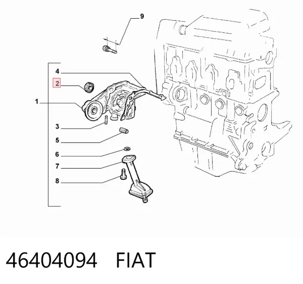 Uszczelniacz wału korbowego przedni 46404094 Fiat/Alfa/Lancia