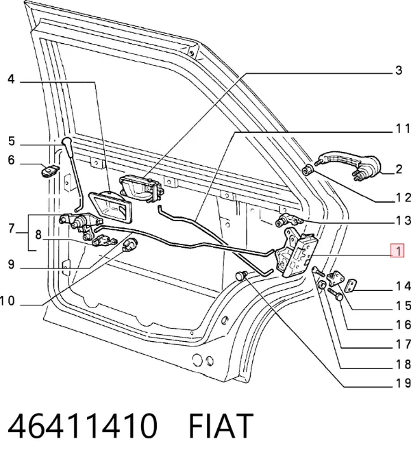 Zamek drzwi tylnych prawych Fiat Tempra 159