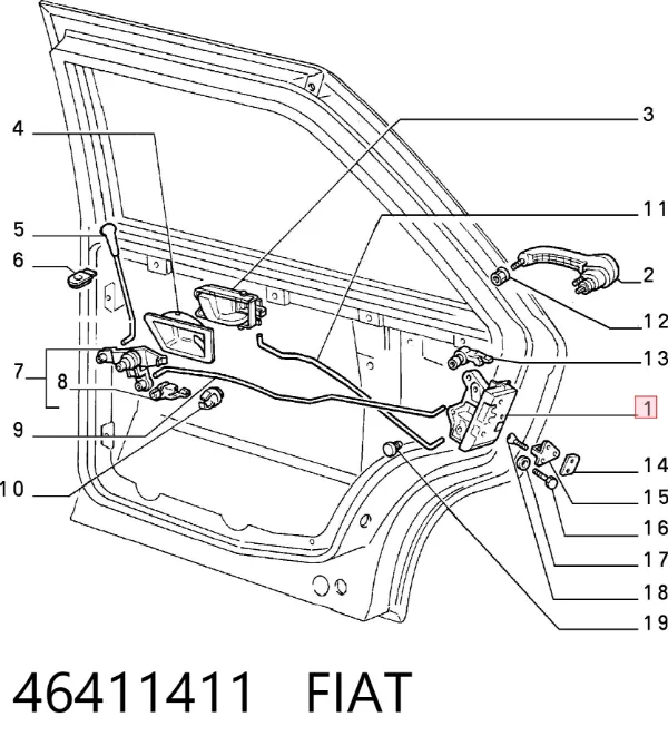 Zamek drzwi tylnych lewych Fiat Tempra 159