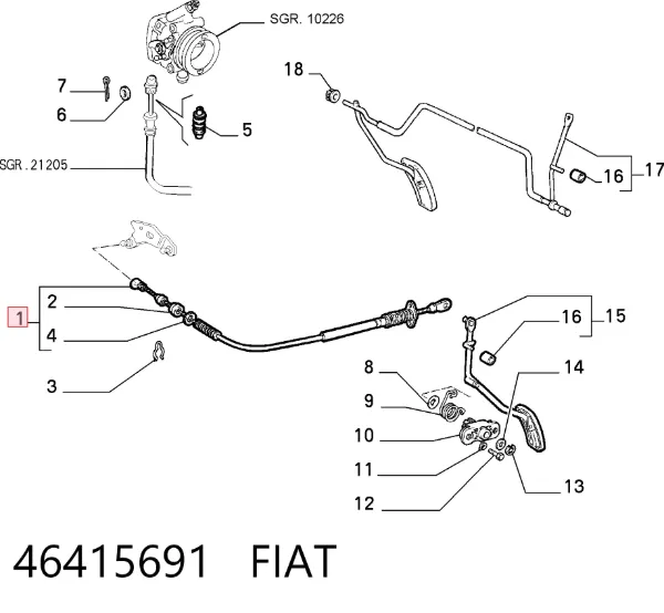 Linka gazu Fiat Croma I