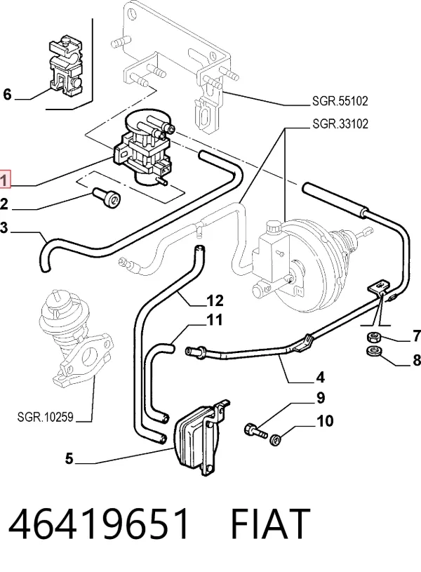 Przetwornik ciśnienia (solenoid) doładowania 46419651 Fiat/Alfa/Lancia