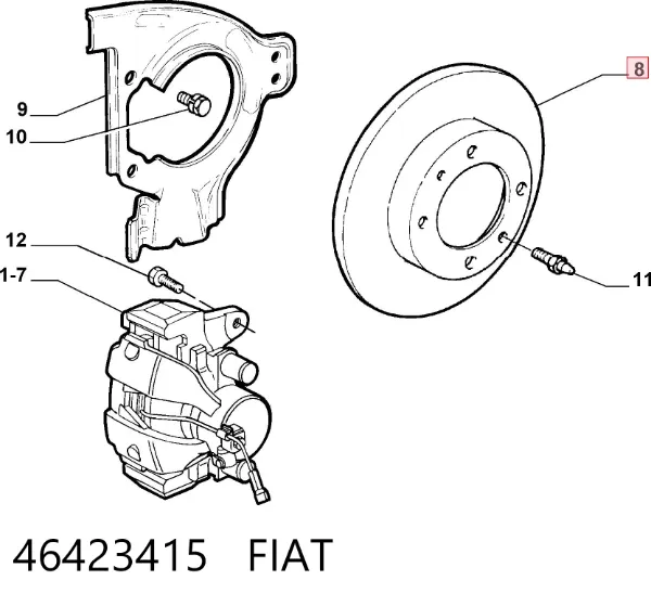Tarcza hamulcowa przednia 46423415 Fiat/Alfa/Lancia