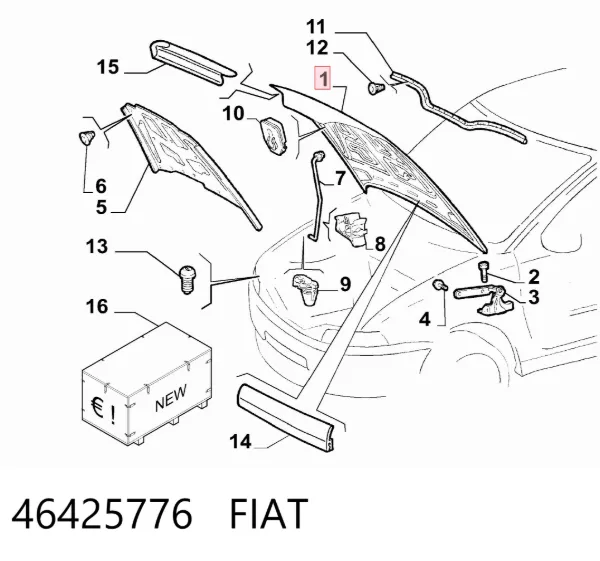 Maska silnika Fiat Punto I