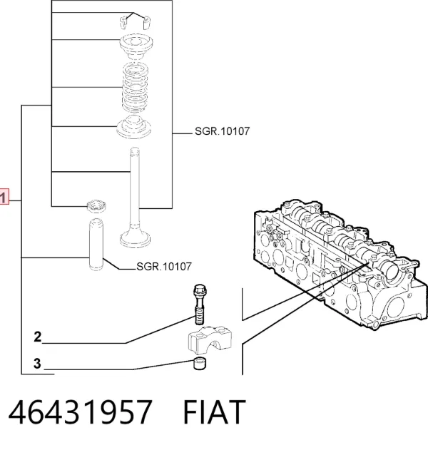Głowica cylindrów Fiat Doblo I