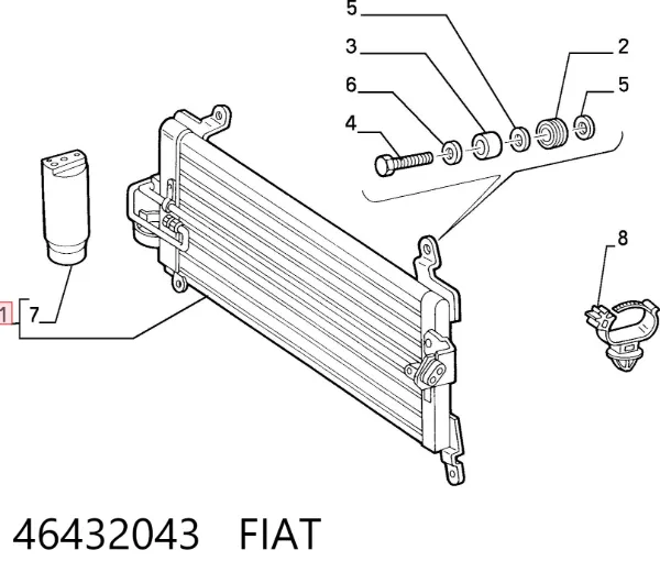 Chłodnica klimatyzacji 46432043 Fiat/Alfa/Lancia