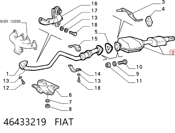 Konwerter-katalizator Fiat Brava 182