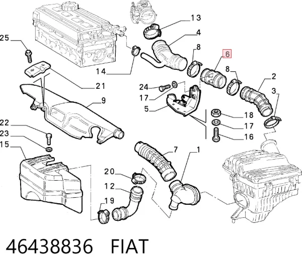 Czujnik przepływu powietrza, przepływomierz powietrza M.A.F. 46438836 Fiat/Alfa/Lancia