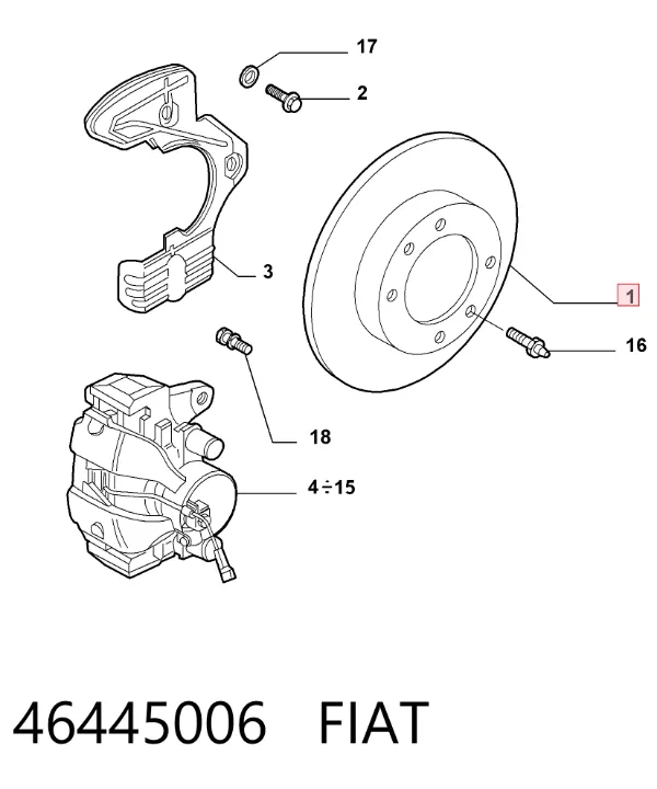 Tarcza hamulcowa przednia 46445006 Fiat/Alfa/Lancia