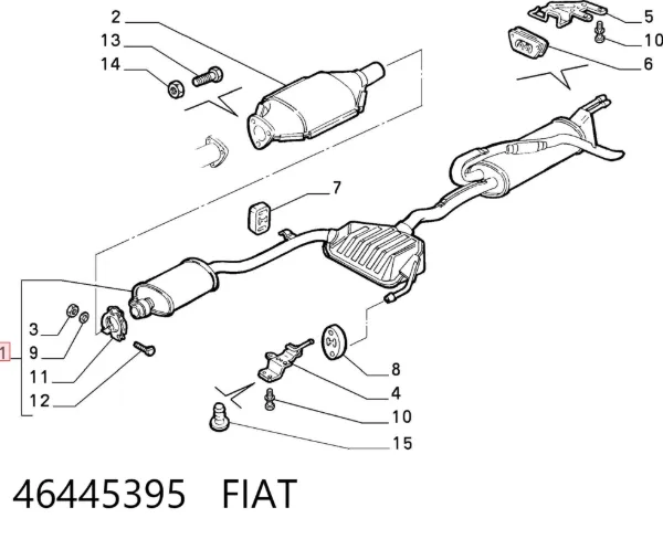 Tłumik, tylna część 46445395 Fiat/Alfa/Lancia