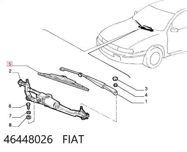 Pióro wycieraczki szyby przedniej kierowcy 46448026 Fiat/Alfa/Lancia