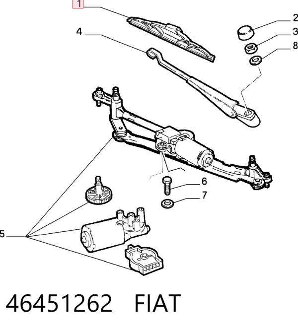 Pióro wycieraczki szyby przedniej, zestaw (2 szt.) 46451262 Fiat/Alfa/Lancia