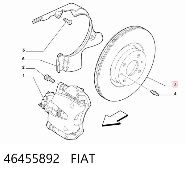Tarcza hamulcowa przednia 46455892 Fiat/Alfa/Lancia