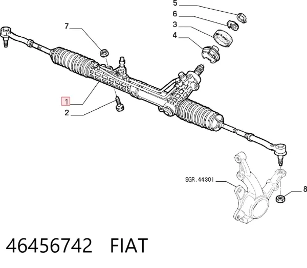 Listwa kierownicza (maglownica) 46456742 Fiat/Alfa/Lancia