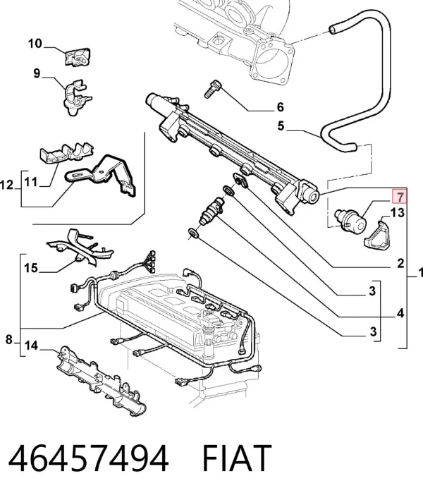 Regulator ciśnienia paliwa w listwie paliwowej 46457494 Fiat/Alfa/Lancia