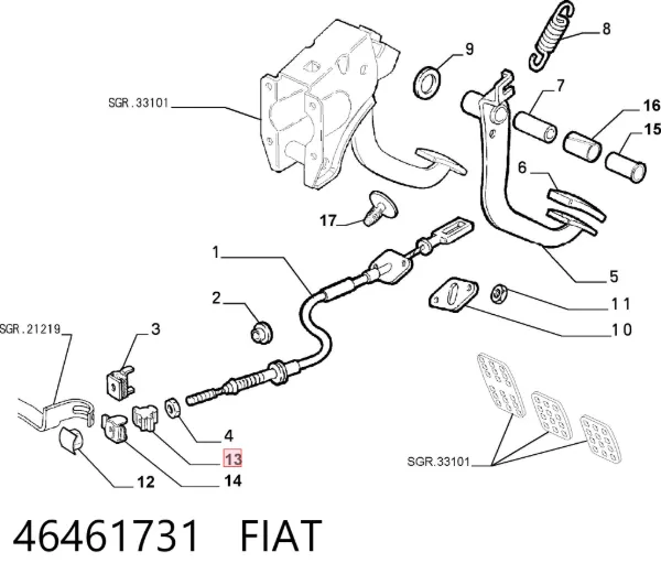 Linka sprzęgła 46461731 Fiat/Alfa/Lancia