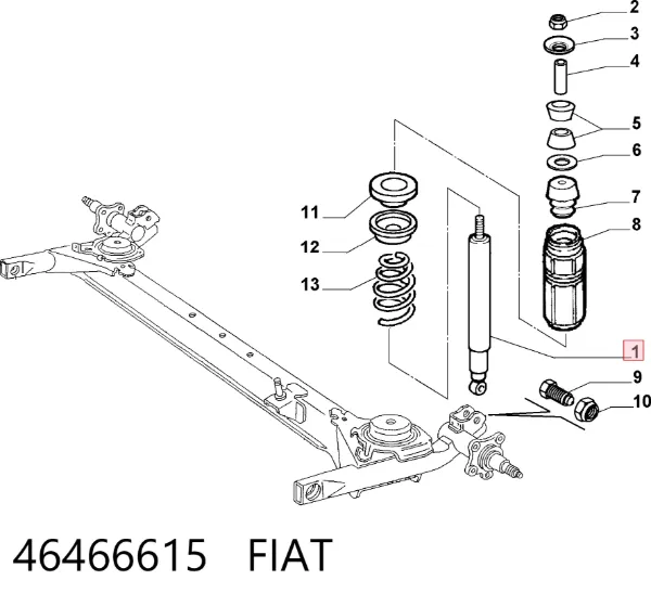 Amortyzator tylny 46466615 Fiat/Alfa/Lancia