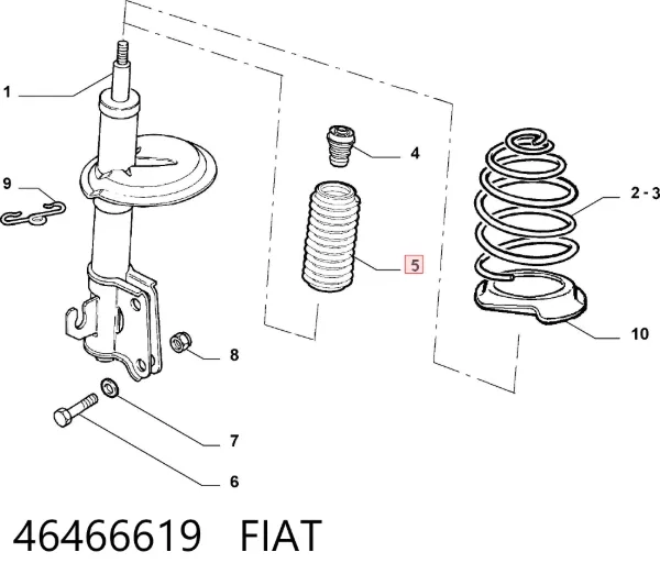 Osłona amortyzatora przedniego 46466619 Fiat/Alfa/Lancia