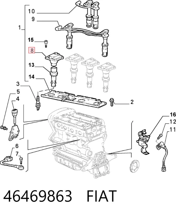 Cewka zapłonowa 46469863 Fiat/Alfa/Lancia