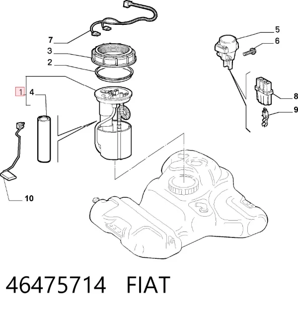 Moduł pompy paliwowej z czujnikiem poziomu paliwa 46475714 Fiat/Alfa/Lancia