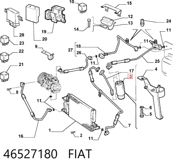 Osuszacz klimatyzacji 46527180 Fiat/Alfa/Lancia