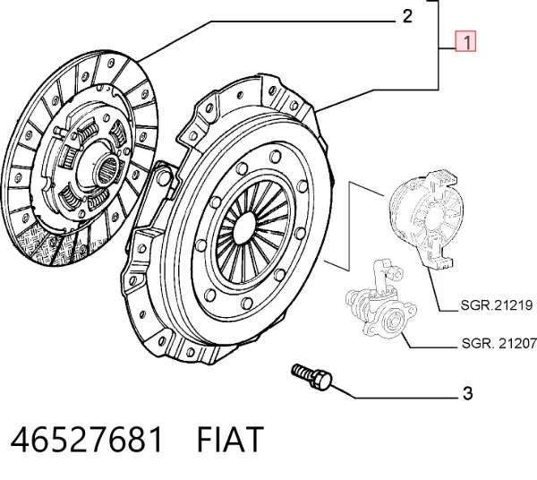 Zestaw sprzęgła (3 części) 46527681 Fiat/Alfa/Lancia