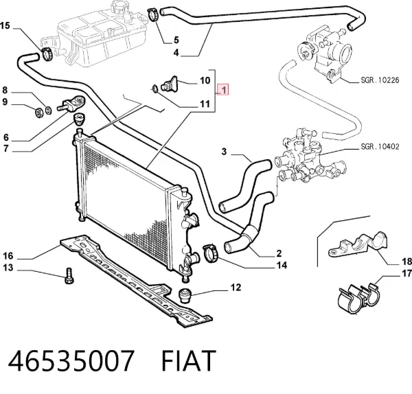 Chłodnica silnika 46535007 Fiat/Alfa/Lancia