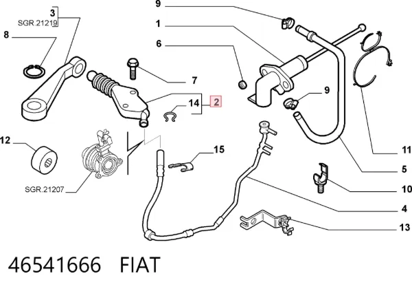 Cylinder roboczy sprzęgła 46541666 Fiat/Alfa/Lancia