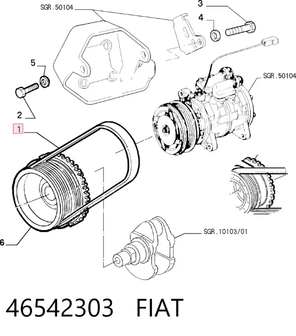 Pas napędowy mechanizmów 46542303 Fiat/Alfa/Lancia