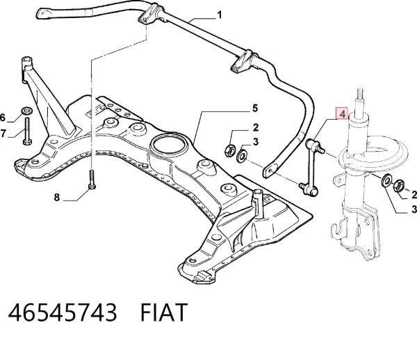 Łącznik stabilizatora przedniego 46545743 Fiat/Alfa/Lancia