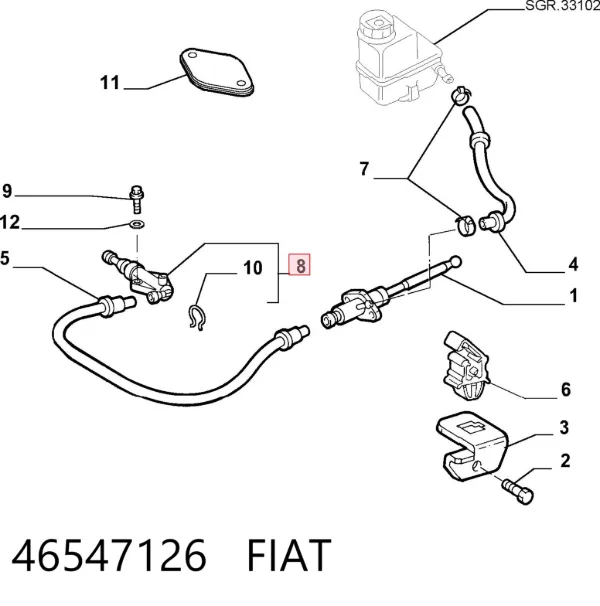 Cylinder roboczy sprzęgła 46547126 Fiat/Alfa/Lancia
