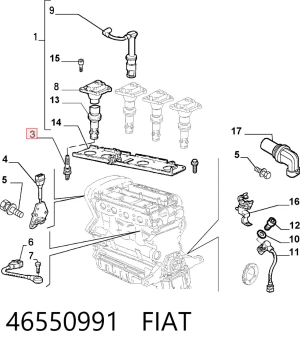 Świeca zapłonowa 46550991 Fiat/Alfa/Lancia
