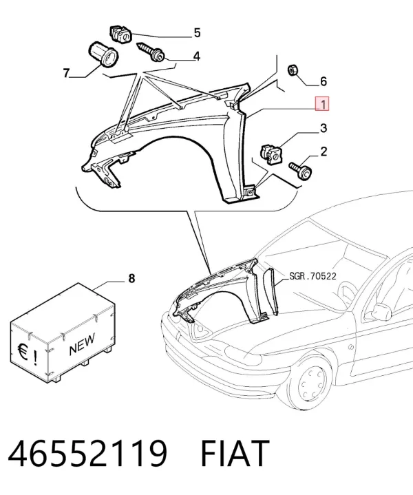 Błotnik przedni lewy Alfa Romeo 146 930